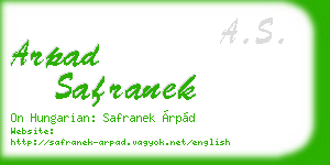 arpad safranek business card